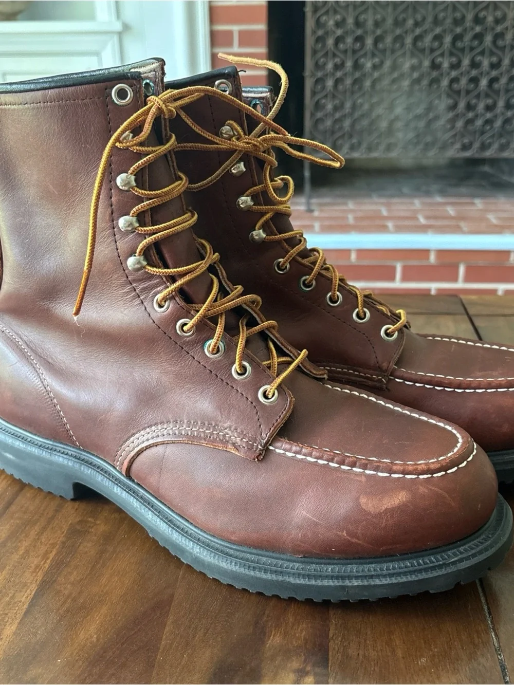 Red Wing Men's 11.5 Brown Leather Steel Toe Work Boots